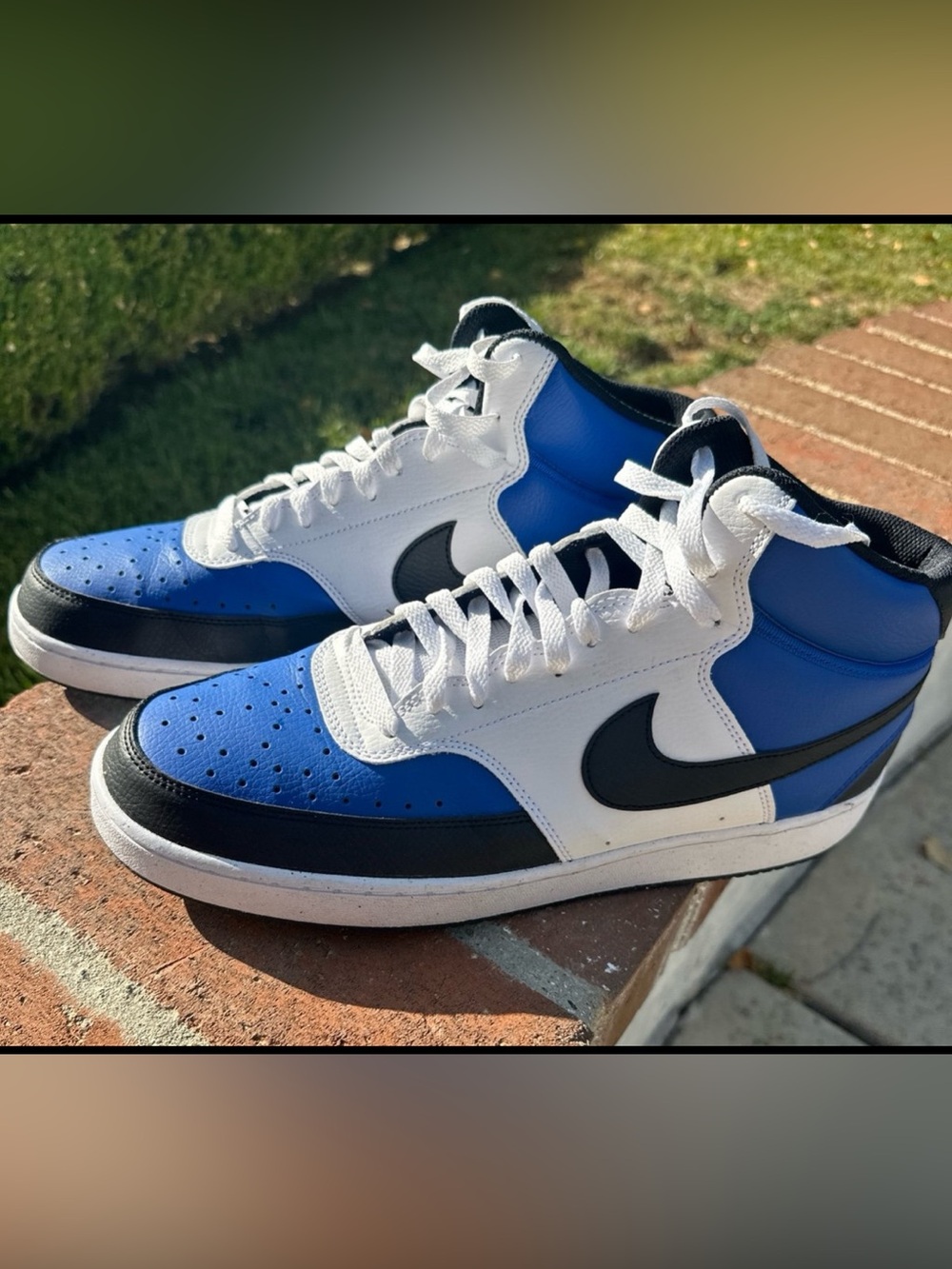 Nike Men’s Royal Blue White Black Mid-Top Sneakers Size 13 NEW